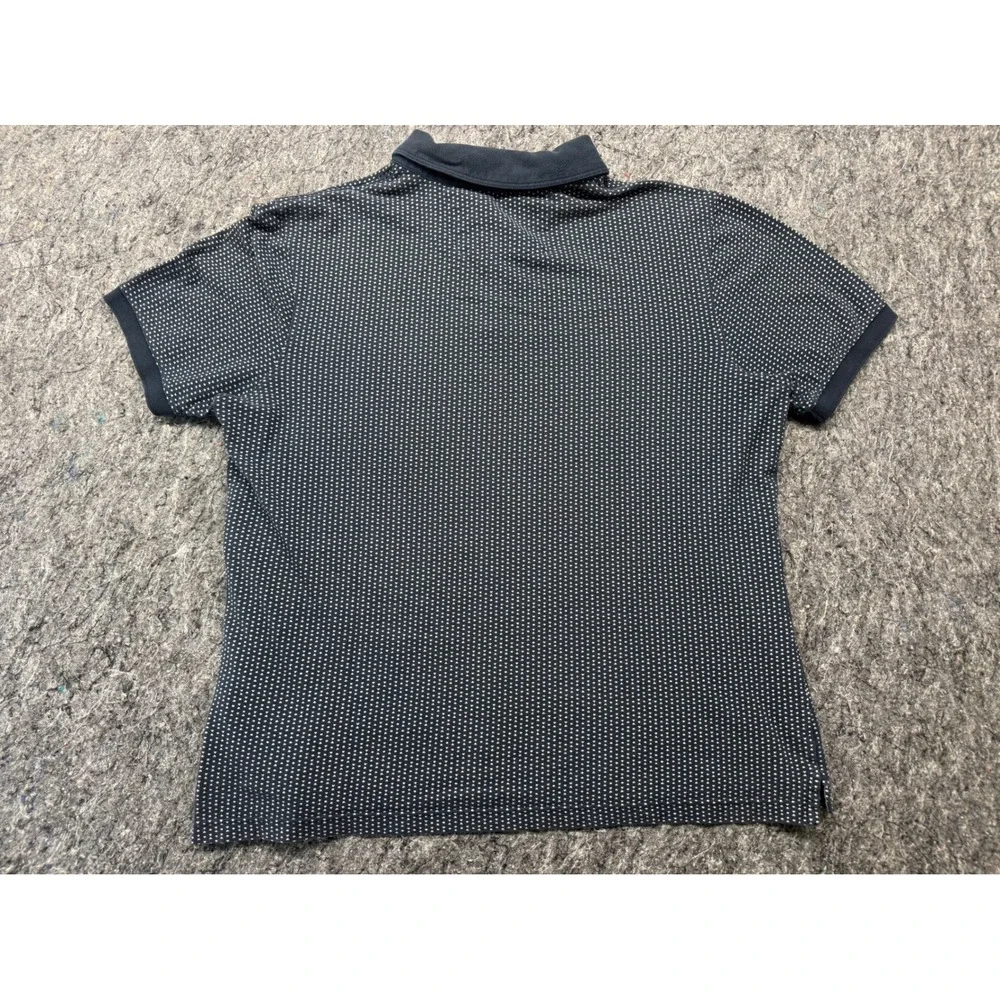 Banana Republic Mens Large Navy Blue Geometric Dot Elephant Logo Polo Shirt L